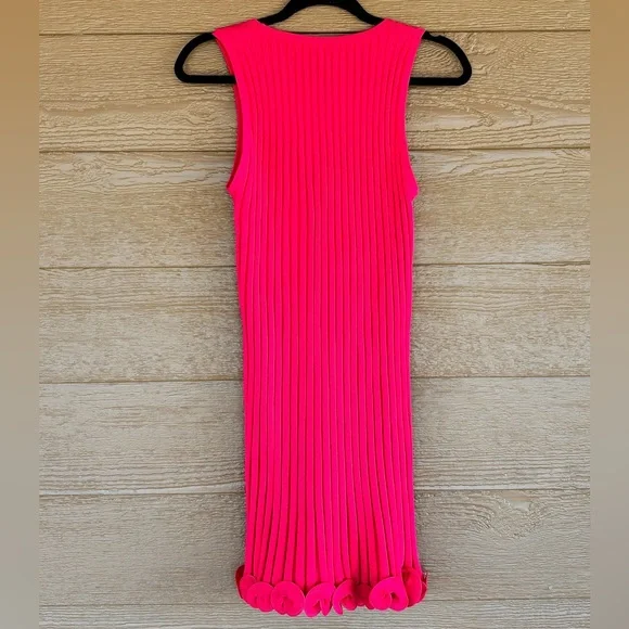 Milly Vibrant Fuchsia Sleeveless Pleated Dress NWOT Sz M - Picture 2 of 6